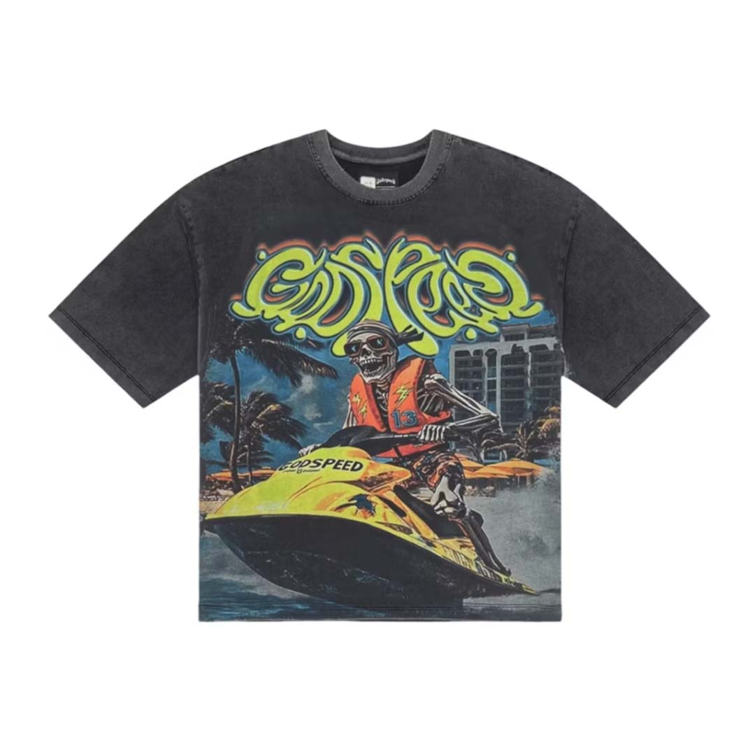 Godspeed Wave Runner Grey Wash Tee