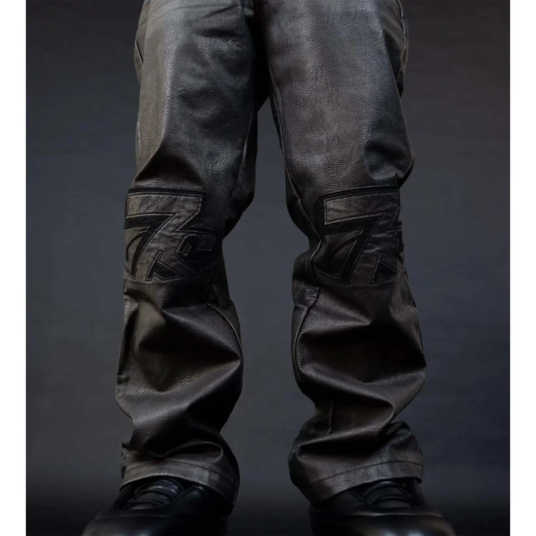 Triple Sevens Black Leather PU Pants