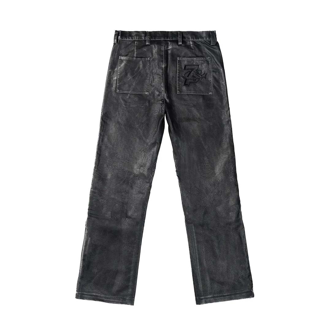 Triple Sevens Black Leather PU Pants