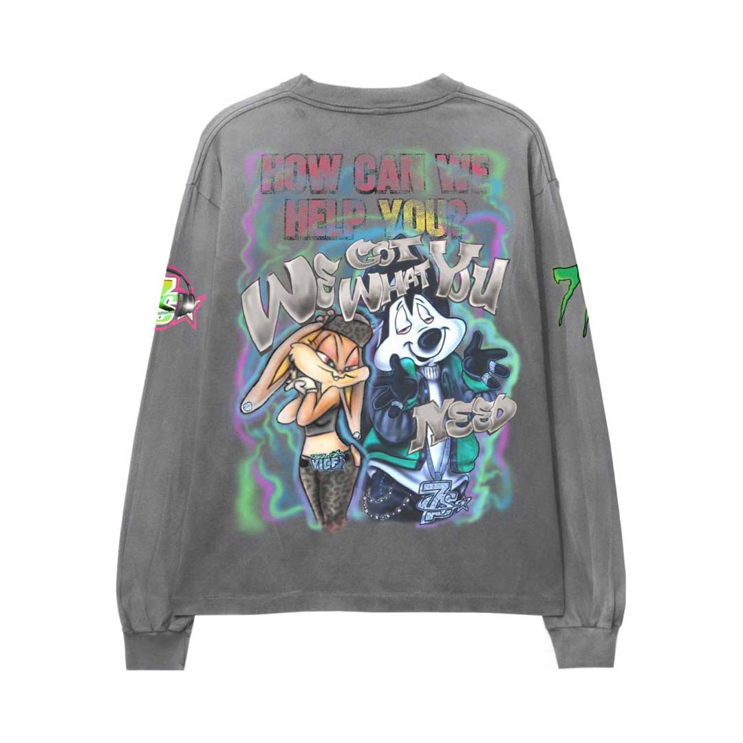 Triple Sevens Graffiti Concrete Long Sleeve Tee